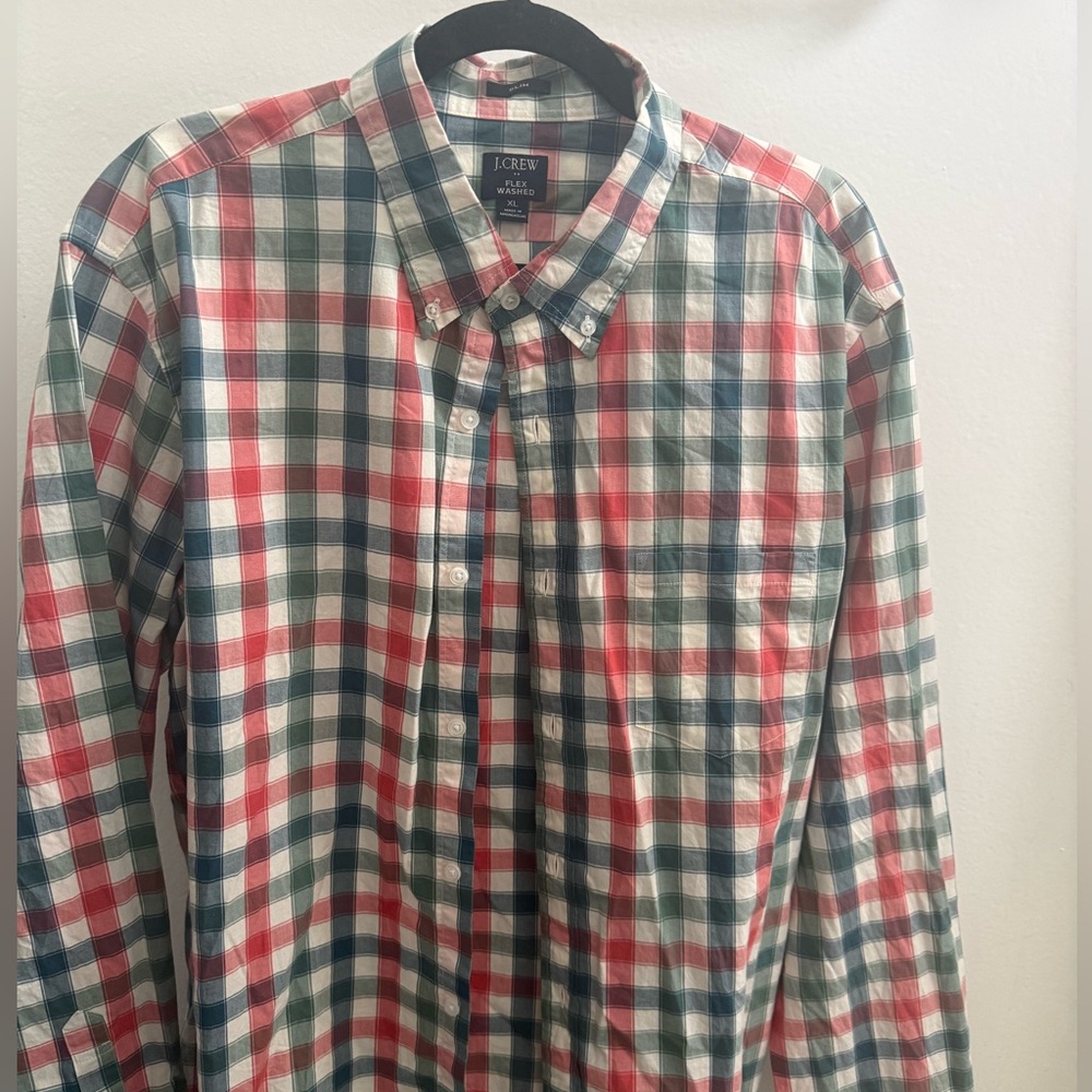 J. Crew Men's Colorful Checkered Shirt